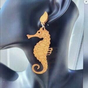 Seahorse Wooden Earrings